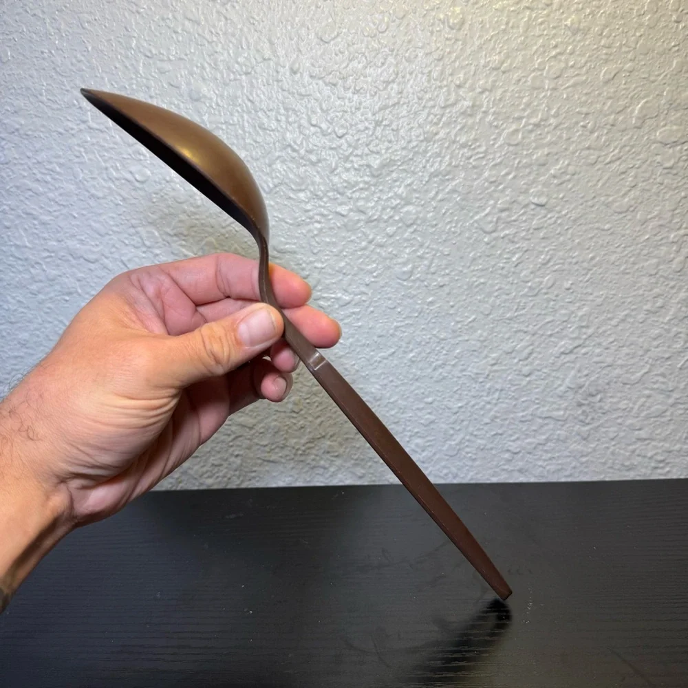 Vintage Ekco Slotted Serving Spoon Brown‎ Nylon Plastic 11